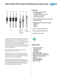 Thumbnail of document Data Sheet - 2818-2823 Conductivity/Resistivity Electrodes